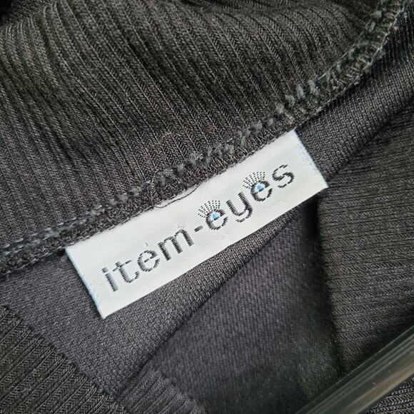 Item Eyes Cardigan Women Size Medium Black Sweater Open Front - Picture 3 of 10